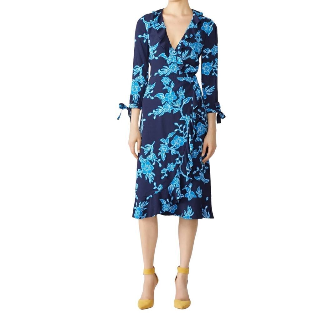Draper James Geranium Floral Wrap Dress Size 2 Oversized